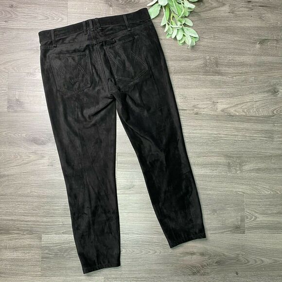 MCGUIRE | sz 30 Women's Black Vegan Suede Notched Ankle Newton Fit Skinny Pants - Picture 5 of 6